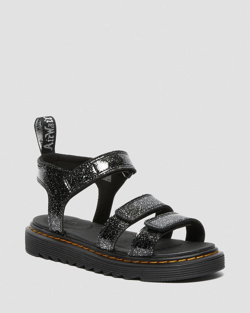 Dr Martens Junior Klaire Glitter Sandalen Kinderen Zwart | NL 108OKI